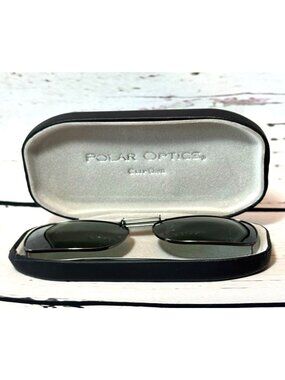 Polar Optics Clip-On Sunglasses With Black Protective Case